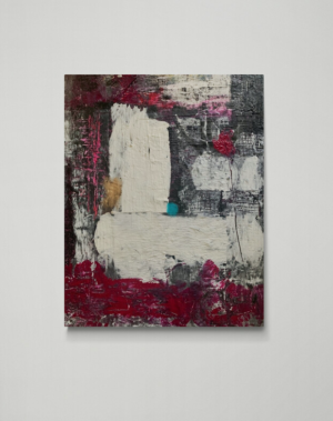 Never a dull Moment abstract magenta red white